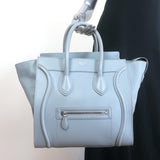 Celine Mini Luggage Tote Antique Blue Leather