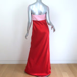 Anna October Tulip Bicolor Maxi Dress Pink/Red Satin Size Small NEW