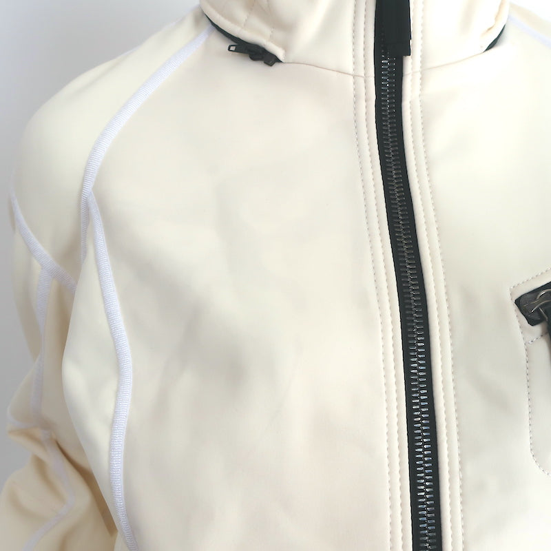 Frauenschuh Jacket Ivory Stretch Polyester-Blend Size Large