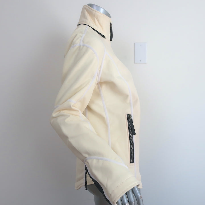 Frauenschuh Jacket Ivory Stretch Polyester-Blend Size Large
