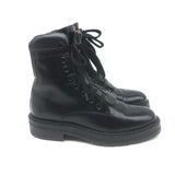 Saint Laurent William Double-Laced Combat Boots Black Leather Size 37