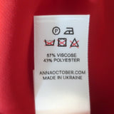 Anna October Tulip Bicolor Maxi Dress Pink/Red Satin Size Small NEW