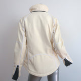 Frauenschuh Jacket Ivory Stretch Polyester-Blend Size Large