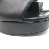 Prada Ankle Strap Platform Sandals Black Padded Nappa Leather Size 37.5