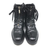 Saint Laurent William Double-Laced Combat Boots Black Leather Size 37