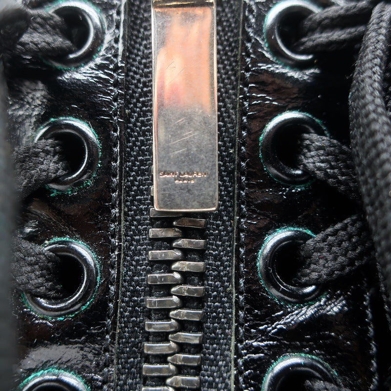 Saint Laurent William Double-Laced Combat Boots Black Leather Size 37