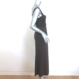 Reformation Suvi Ruched Midi Dress Dark Brown Stretch Jersey Size Small