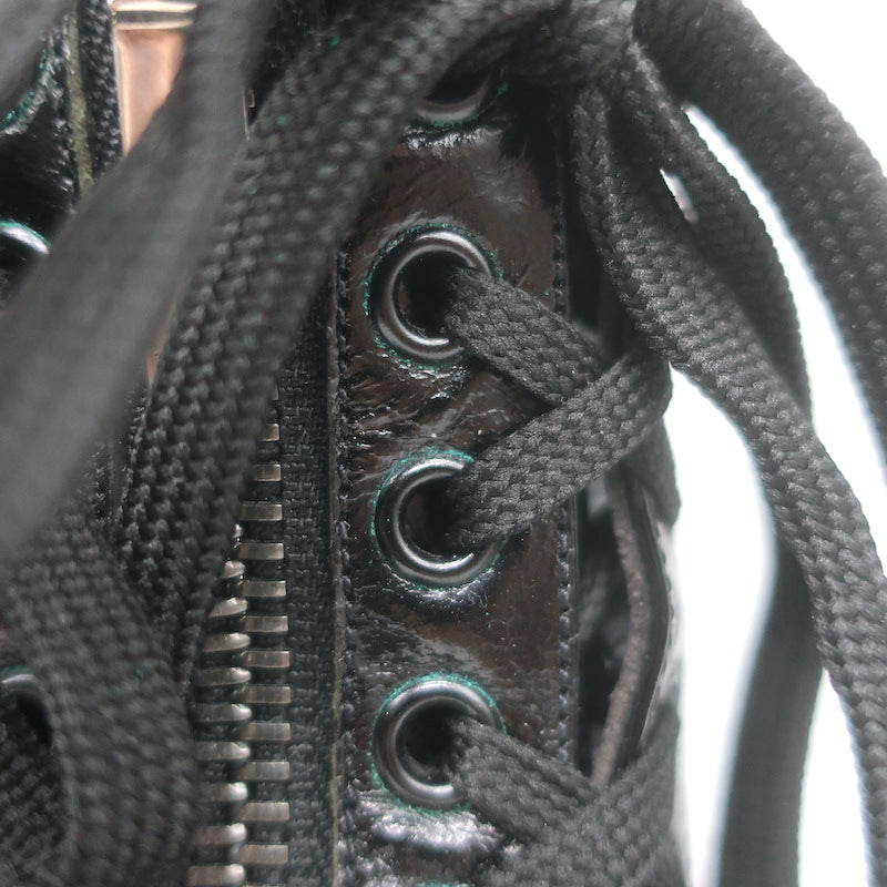 Saint Laurent William Double-Laced Combat Boots Black Leather Size 37