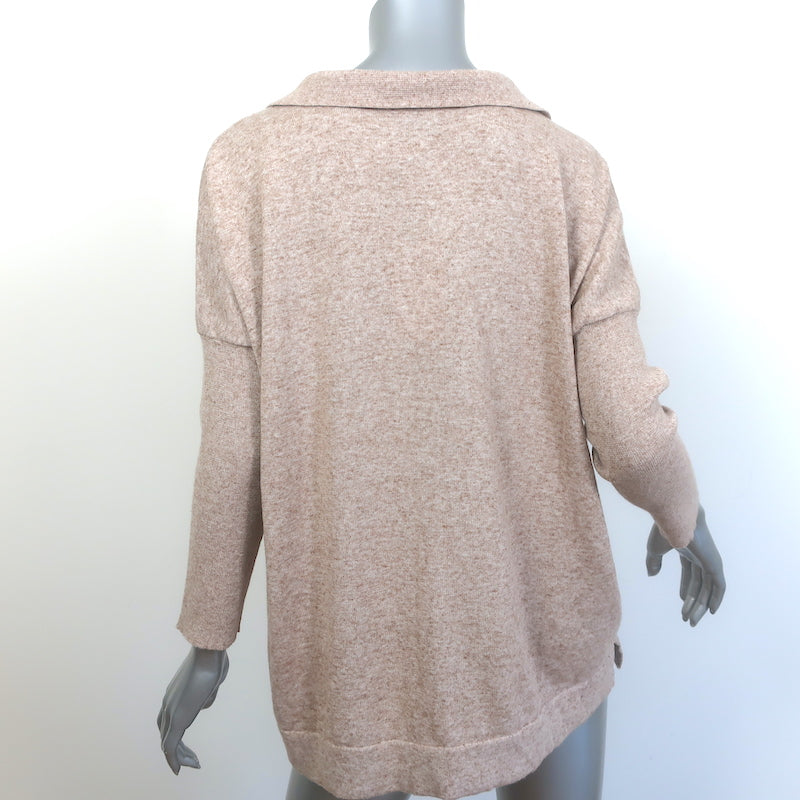 Tuckernuck Clayton Long Sleeve Polo Sweater Beige Knit Size Medium/Large NEW
