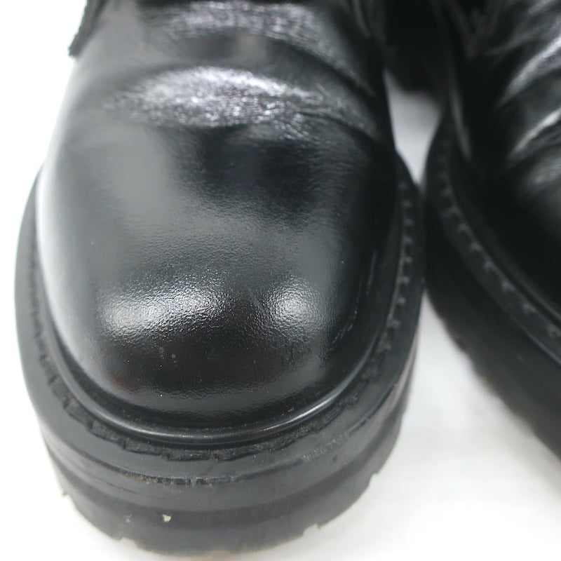 Saint Laurent William Double-Laced Combat Boots Black Leather Size 37