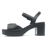 Prada Ankle Strap Platform Sandals Black Padded Nappa Leather Size 37.5
