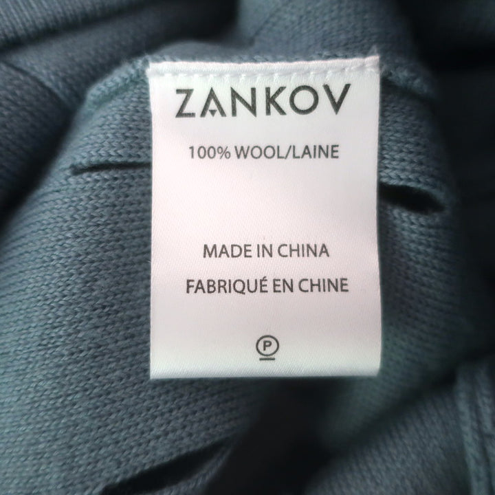 Zankov Open-Knit Turtleneck &amp; Midi Skirt Set Blue Merino Wool Size Extra Small
