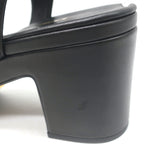 Prada Ankle Strap Platform Sandals Black Padded Nappa Leather Size 37.5