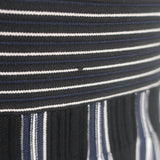 Jonathan Simkhai Emerie Striped Knit Midi Skirt Navy/Black Size Extra Small