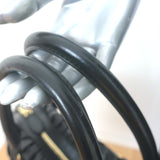 Valentino Maison Studded Tote Black Pleated Leather Large Shoulder Bag