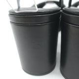 Prada Ankle Strap Platform Sandals Black Padded Nappa Leather Size 37.5