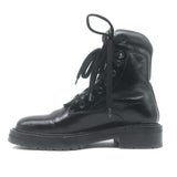 Saint Laurent William Double-Laced Combat Boots Black Leather Size 37