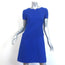 Courreges Short Sleeve Mini Shift Dress Blue Wool Size 8