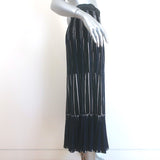 Jonathan Simkhai Emerie Striped Knit Midi Skirt Navy/Black Size Extra Small