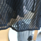 Vintage 1990s Herve Leger Open-Back Mesh Maxi Dress Black Size Small