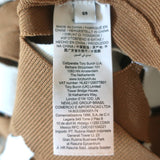 Tory Burch Cut-Out Polo Shirt Brown & White Size Small Short Sleeve Top