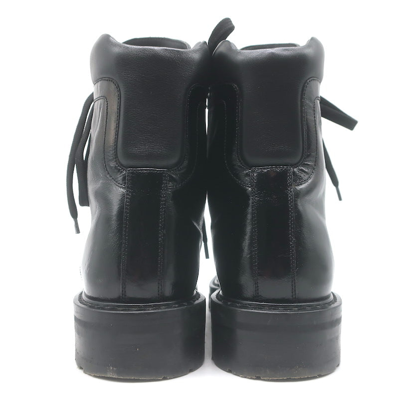 Saint Laurent William Double-Laced Combat Boots Black Leather Size 37