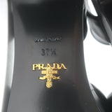 Prada Ankle Strap Platform Sandals Black Padded Nappa Leather Size 37.5
