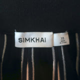 Jonathan Simkhai Emerie Striped Knit Midi Skirt Navy/Black Size Extra Small