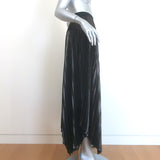 AllSaints Phia Metallic Pleated Asymmetric Midi Skirt Gunmetal Size US 0