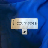 Courreges Short Sleeve Mini Shift Dress Blue Wool Size 8