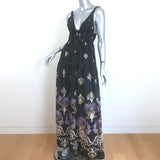 Sabina Musayev Perdita Maxi Dress Black Printed Tencel-Blend Size Small