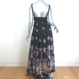 Sabina Musayev Perdita Maxi Dress Black Printed Tencel-Blend Size Small