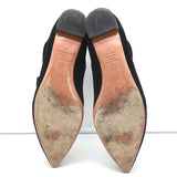 Aquazzura Belgravia Lace-Up Pointed Toe Flats Black Cutout Suede Size 40