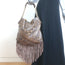 Jimmy Choo Tatum Fringed Elaphe Snakeskin Large Shoulder Bag Brown