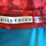 Alice + Olivia Miranda Tiered Colorblock Maxi Dress Multi Floral Print Size 2
