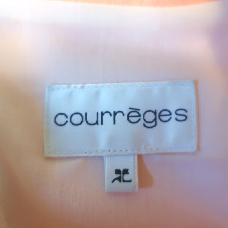 Courreges Sleeveless Mini Shift Dress Peach Wool-Blend Size 6