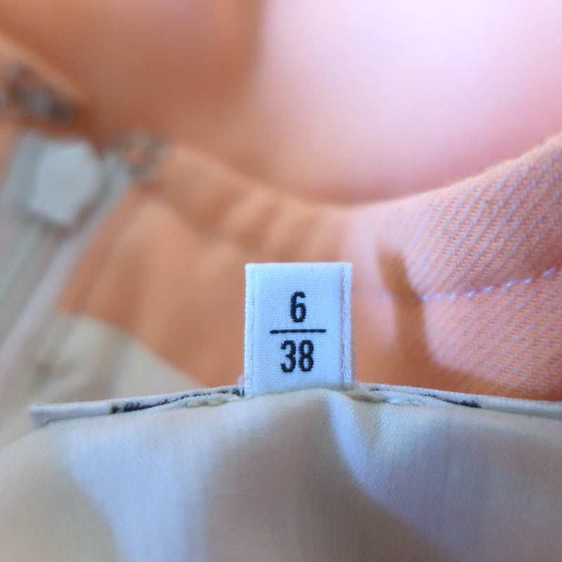Courreges Sleeveless Mini Shift Dress Peach Wool-Blend Size 6