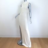 Aya Muse Berin Mock Neck Knit Maxi Dress Ivory Cotton-Blend Size Small NEW