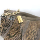 Jimmy Choo Tatum Fringed Elaphe Snakeskin Large Shoulder Bag Brown