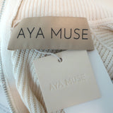 Aya Muse Berin Mock Neck Knit Maxi Dress Ivory Cotton-Blend Size Small NEW