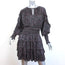 Ulla Johnson Tiered Mini Dress Floral Print Ruffled Satin Size 6 Long Sleeve