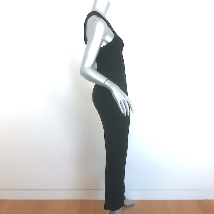 Loewe ribbed knit midi tank dress, black cotton — pre-owned, new with tags; refined minimalist silhouette