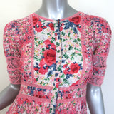 LoveShackFancy Carmie Embroidered Victorian Floral Maxi Dress Pink Size 2