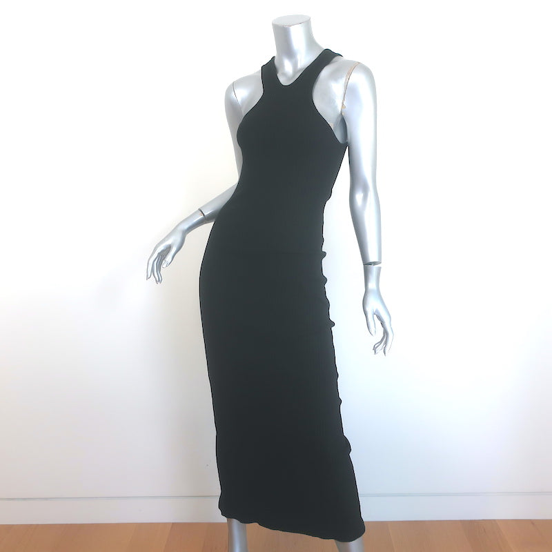Loewe black ribbed cotton midi tank dress, pre-owned (new with tags), refined minimalist luxury