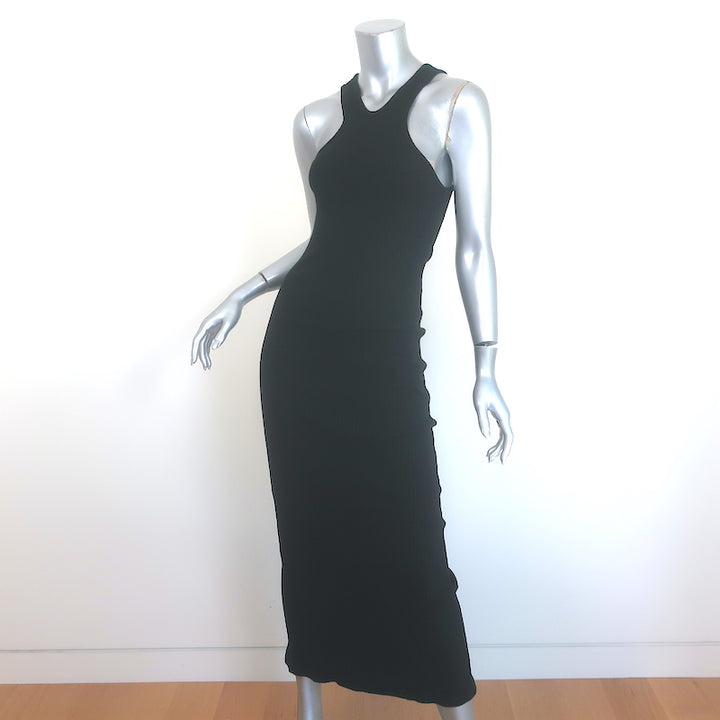 Loewe black ribbed cotton midi tank dress, pre-owned (new with tags), refined minimalist luxury