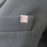 Helmut Lang Cut & Sew Zipped-Sleeve Blazer Black Stretch Jersey Size 0
