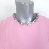 AREA Cutout Crystal Heart-Back Mini Dress Powder Pink Size Small