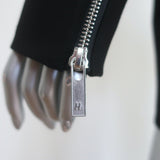 Helmut Lang Cut & Sew Zipped-Sleeve Blazer Black Stretch Jersey Size 0