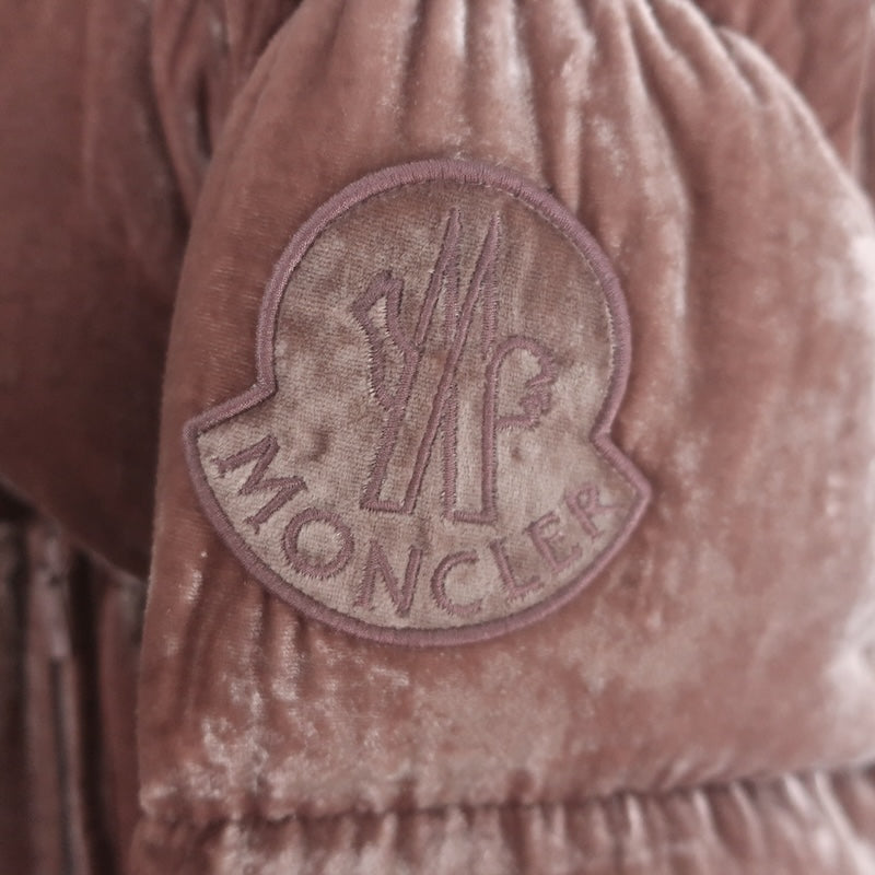 Moncler Caille Velvet Down Puffer Jacket Pink Size 2