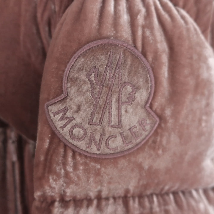 Moncler Caille Velvet Down Puffer Jacket Pink Size 2